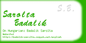 sarolta badalik business card